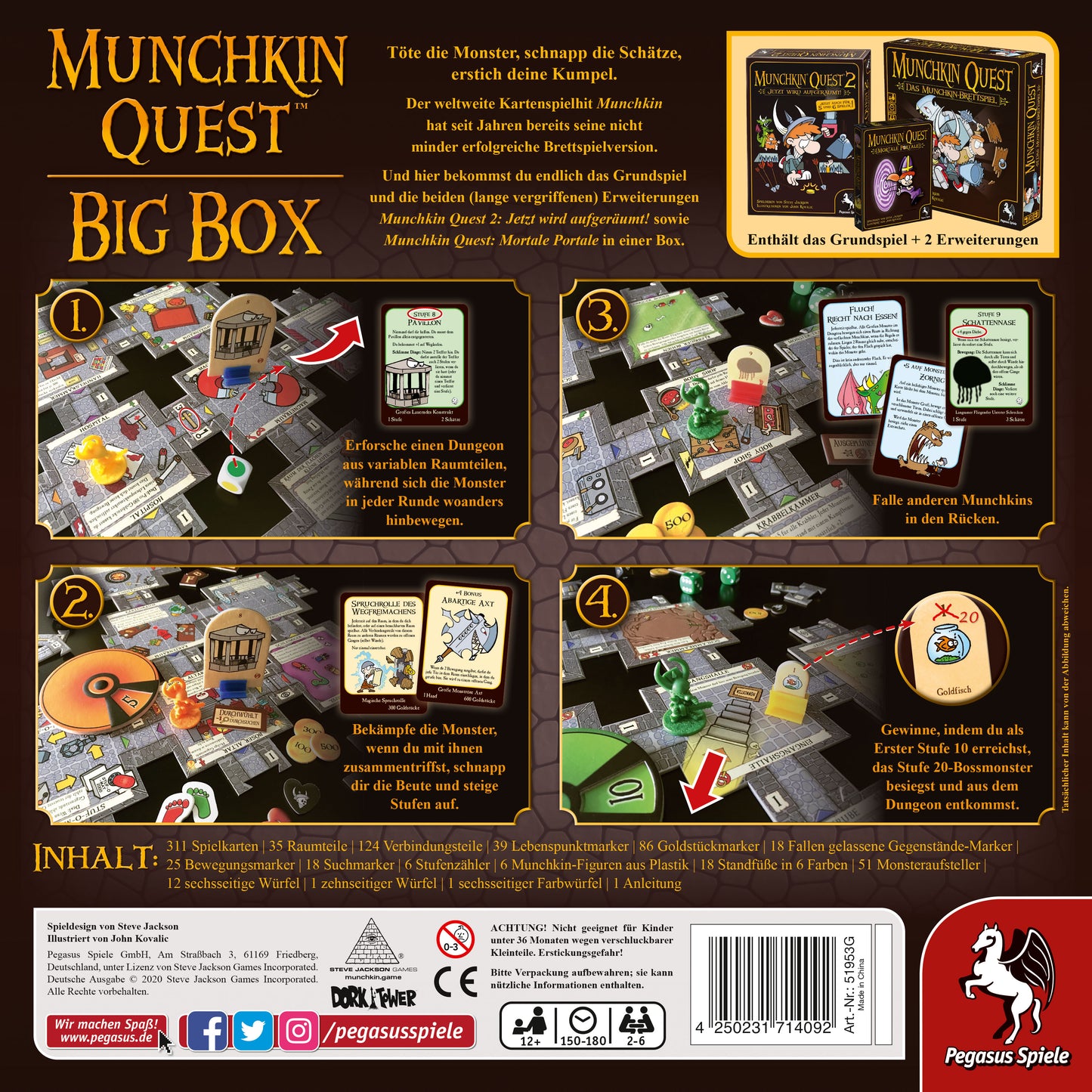 Munchkin Quest Big Box – Boxansicht Rückseite