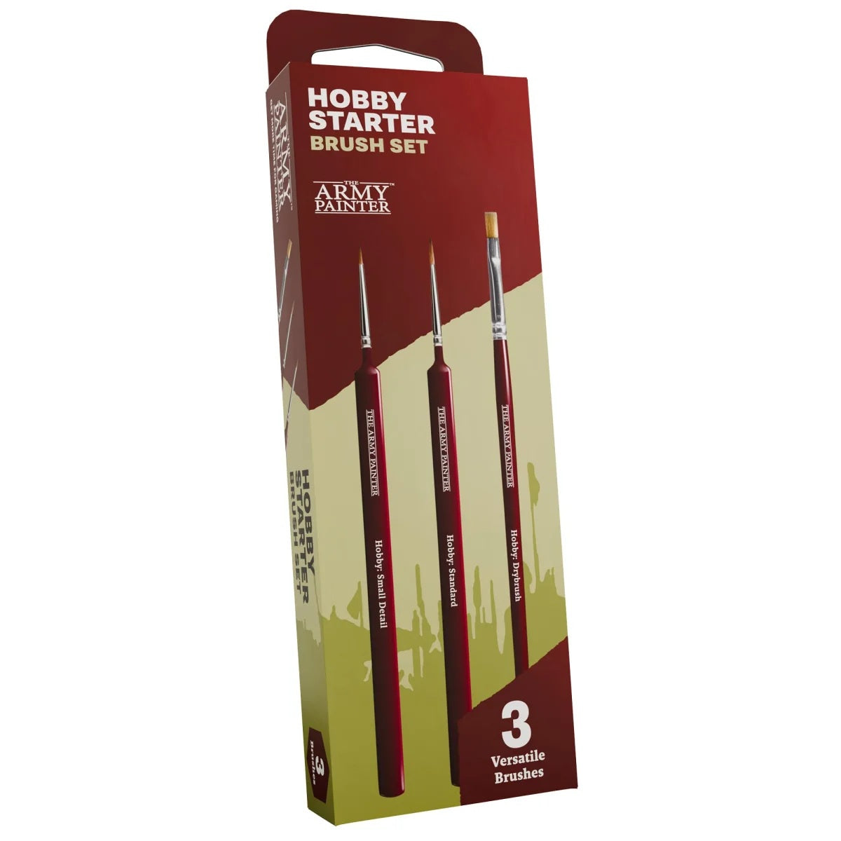 The Army Painter Hobby Starter Brush Set 2025 mit drei synthetischen Pinseln für Miniaturen, Tabletop und Modellbau