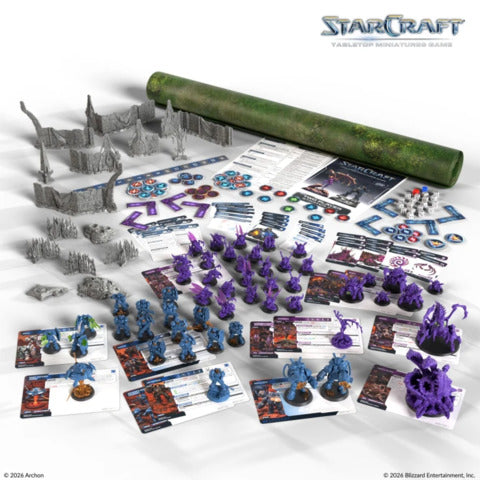 StarCraft Tabletop mit Spielmatte Gelände und Miniaturen