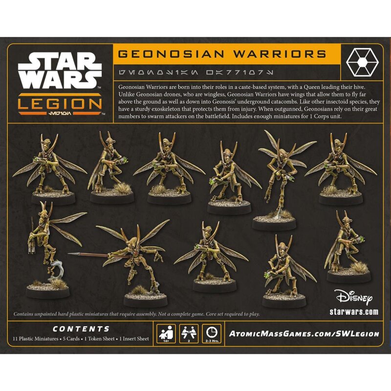 Star Wars Legion Separatistenallianz Geonosian Warriors Erweiterung Rückseite