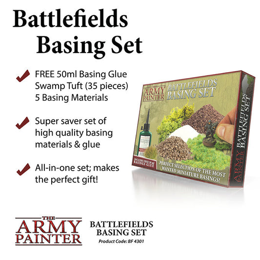 Army Painter – Battlefields Basing Set – Komplettansicht mit Materialien und Zubehör