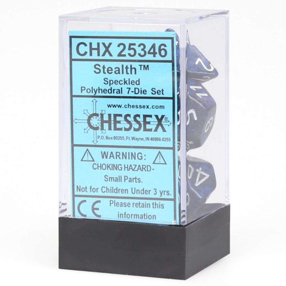 Chessex Speckled Stealth Würfelset mit 7 Rollenspielwürfeln