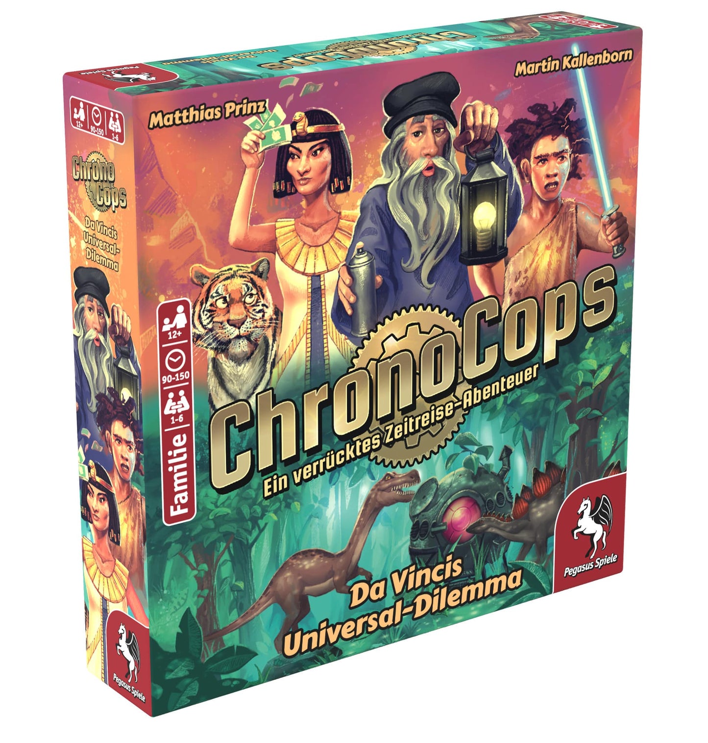 ChronoCops – Da Vincis Universal-Dilemma Kartenspiel Schachtel Vorderseite