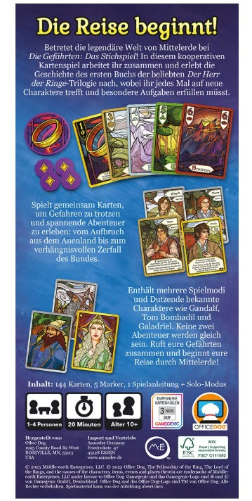 Der Herr der Ringe Die Gefährten – Das Stichspiel – Boxansicht Rückseite