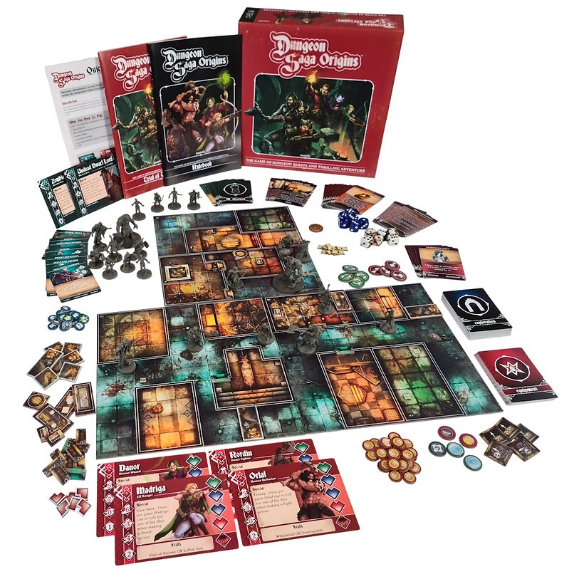 Dungeon Saga Origins Core Game – Box mit Inhalt