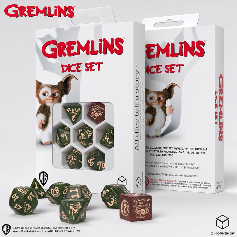 Gremlin Dice Set 2023 – 7-teiliges Würfelset im Gremlin-Design von Dice4friends – neu & OVP