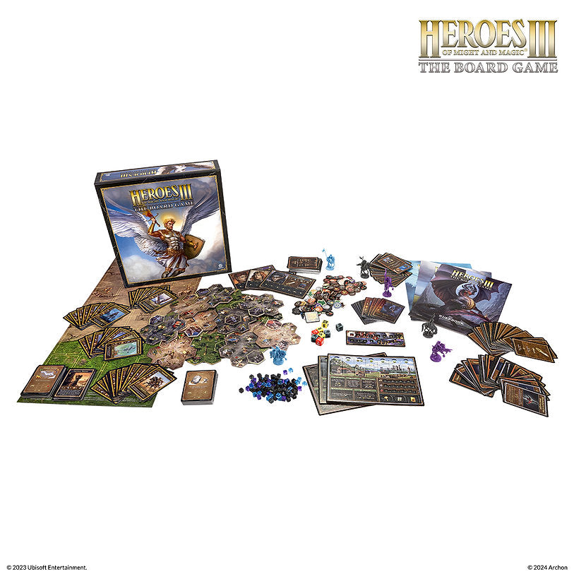 Boxansicht: „Heroes of Might & Magic III: The Board Game Core Game DE – Boxansicht“ Inhalt