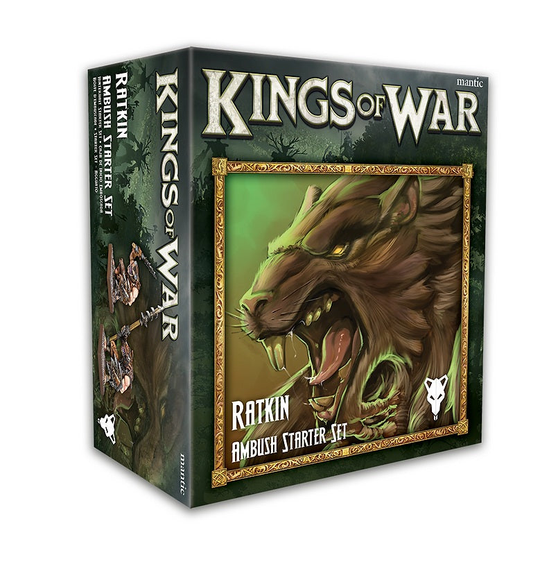Kings of War – Ratkin Ambush Starter Set – Boxansicht mit Miniaturen