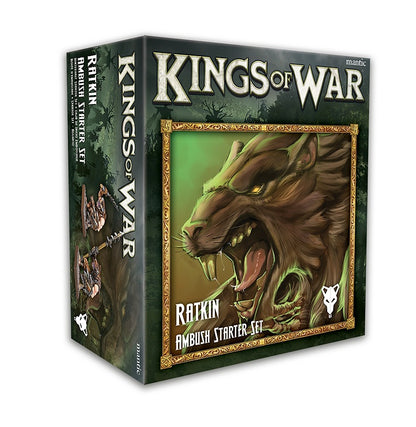 Kings of War – Ratkin Ambush Starter Set – Boxansicht mit Miniaturen