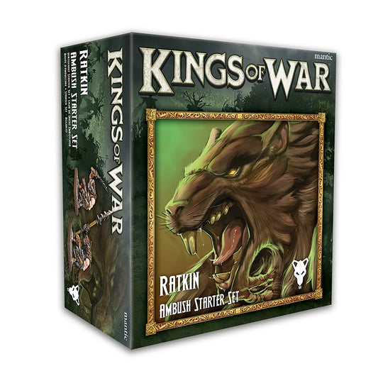 Kings of War – Ratkin Ambush Starter Set – Boxansicht mit Miniaturen