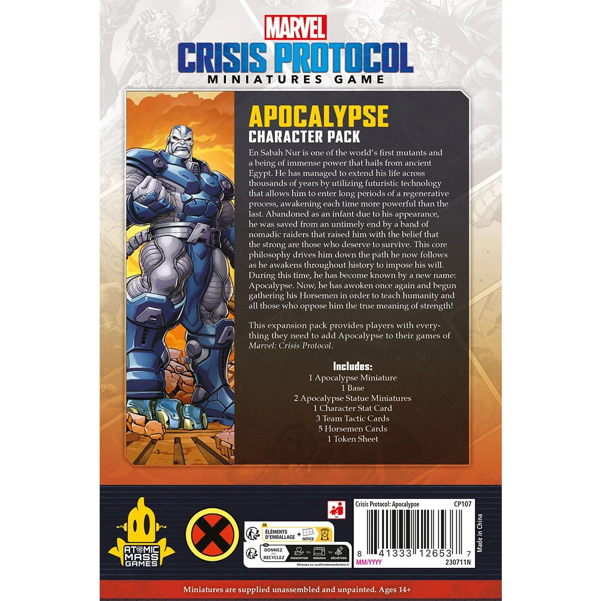 Marvel Crisis Protocol – Apocalypse Character Pack – neu & OVP Rückseite