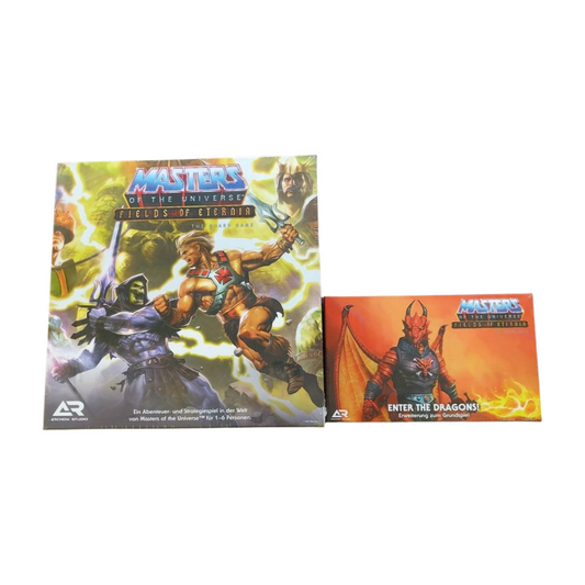 Masters of the Universe Fields of Eternia Brettspiel Bundle Grundspiel und Enter the Dragons Erweiterung Deutsch