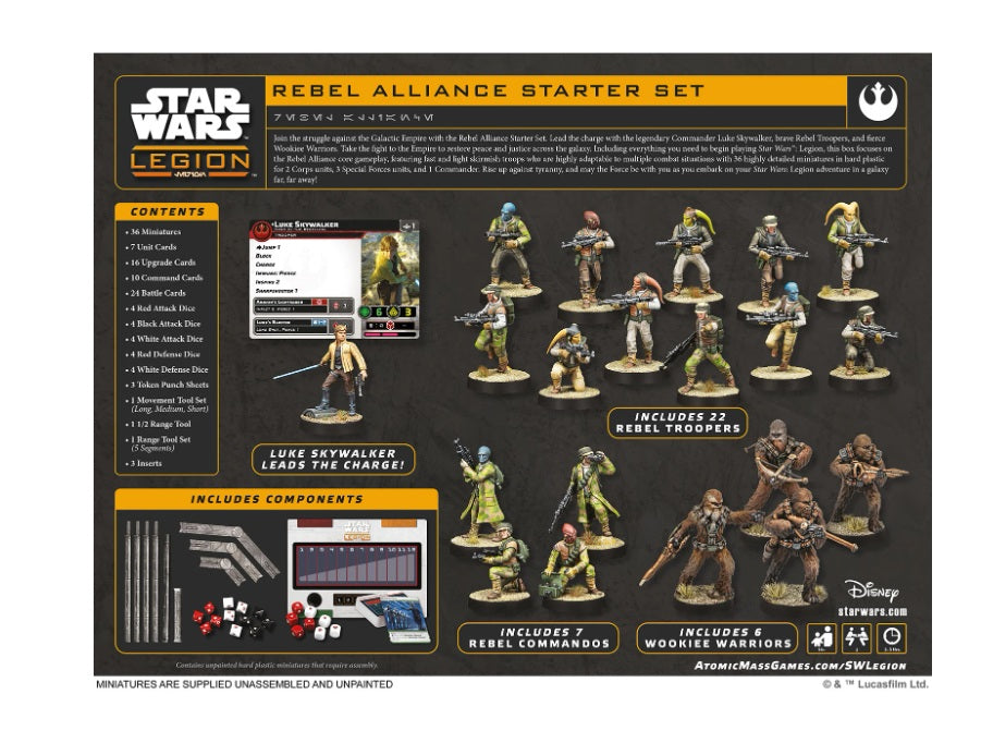 Star Wars: Legion – Rebel Alliance Starter Set Rückseite