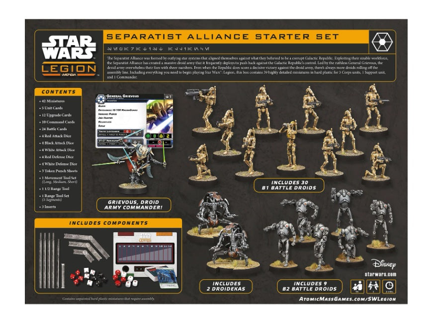 Star Wars Legion – Separatist Alliance Starter Set Rückseite
