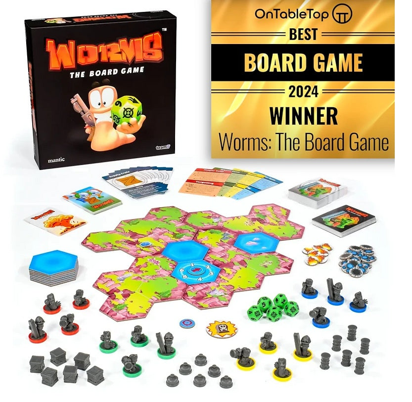 Worms The Board Game – Boxansicht mit Inhalt
