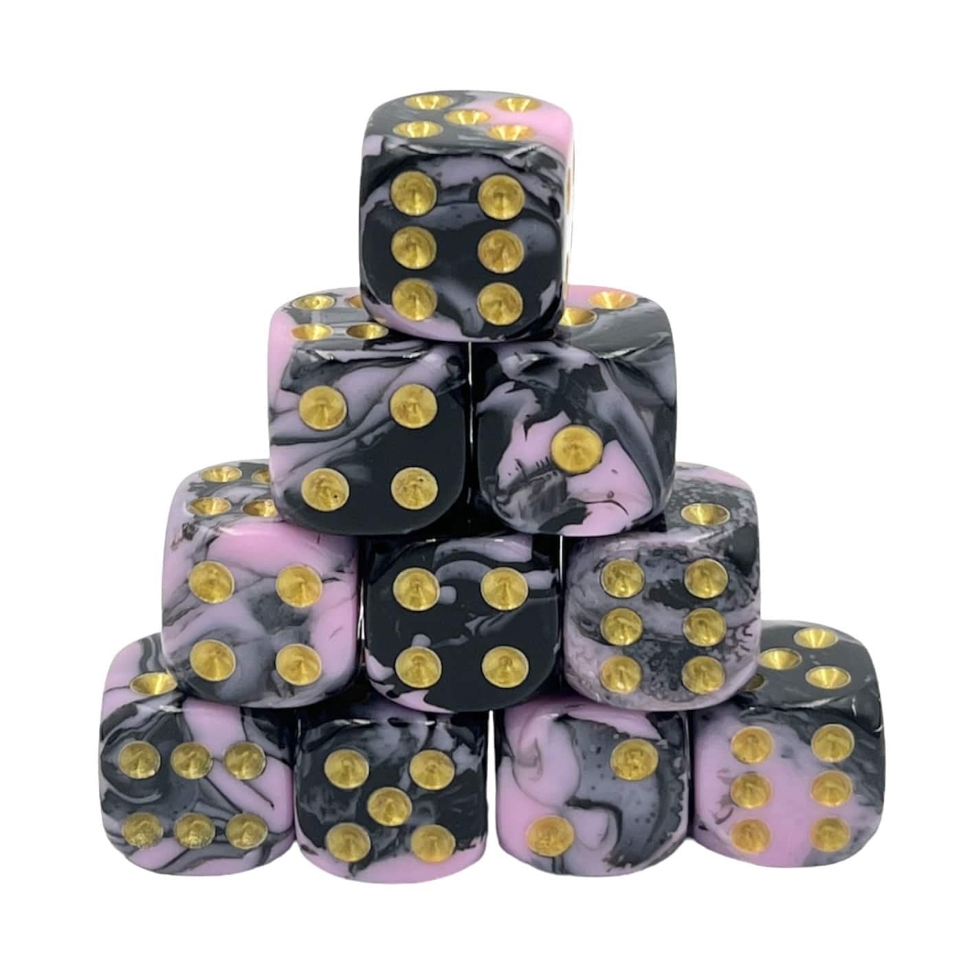 Würfelset D6 Pink Panda – 12 pinke Würfel mit weißen Augen von Dice4friends – neu & OVP