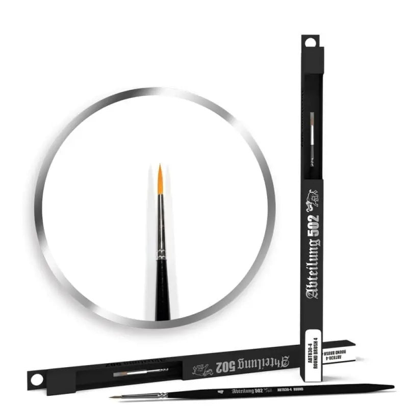 Abteilung 502 Round Brush 4 von AK Interactive mit synthetischen Borsten für Modellbau, Tabletop und Miniaturenbemalung