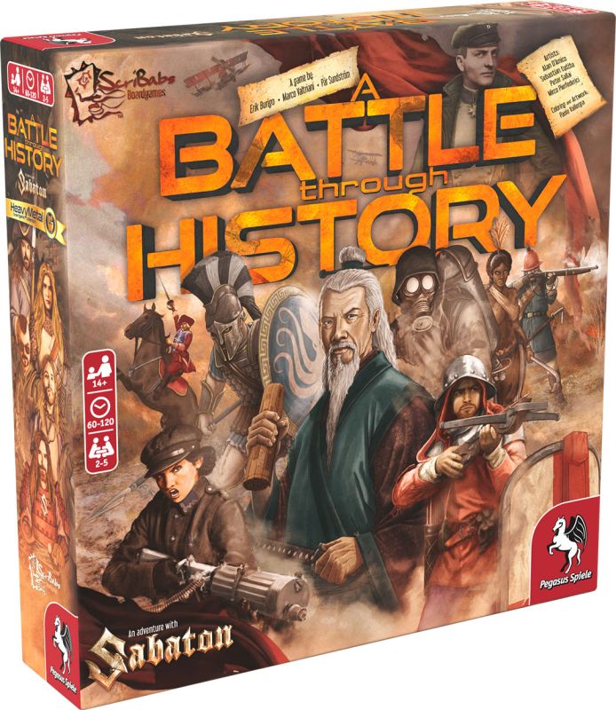 A Battle through History – Das Sabaton Brettspiel von Pegasus Spiele mit historischen Schlachten, Sabaton-Miniaturen und strategischem Deckbuilding