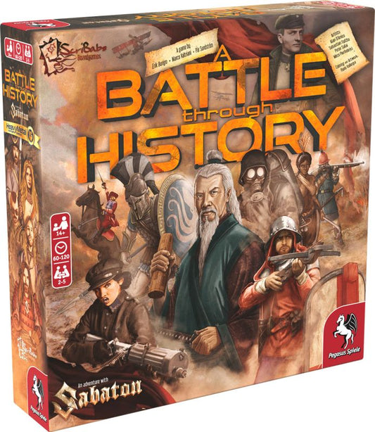 A Battle through History – Das Sabaton Brettspiel von Pegasus Spiele mit historischen Schlachten, Sabaton-Miniaturen und strategischem Deckbuilding