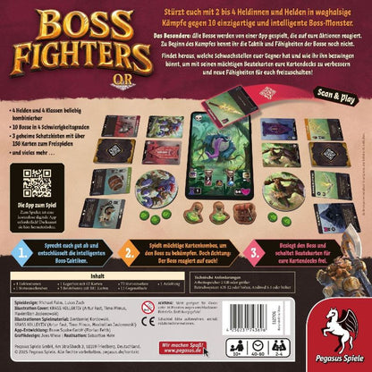 Boss Fighters QR Brettspiel von Pegasus Spiele Rückseite