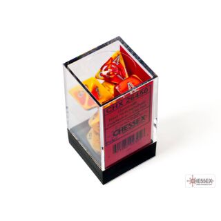 Chessex Gemini Red-Yellow Silver Würfelset mit 7 Rollenspielwürfeln