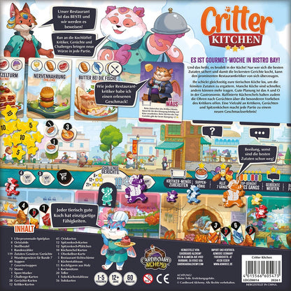 Critter Kitchen Kennerspiel von Cardboard Alchemy für 1 bis 5 Spieler Rückseite