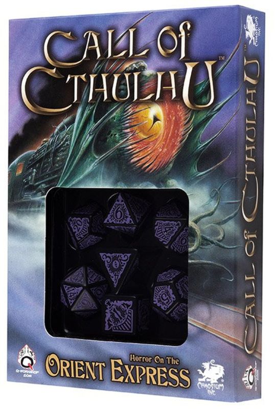 Cthulhu Horror on Orient Express Würfelset Schwarz Purple von Q-Workshop