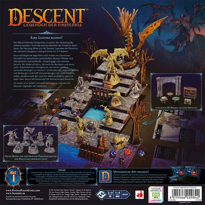 Descent Legenden der Finsternis kooperativer Dungeon Crawler von Fantasy Flight Games Rückseite
