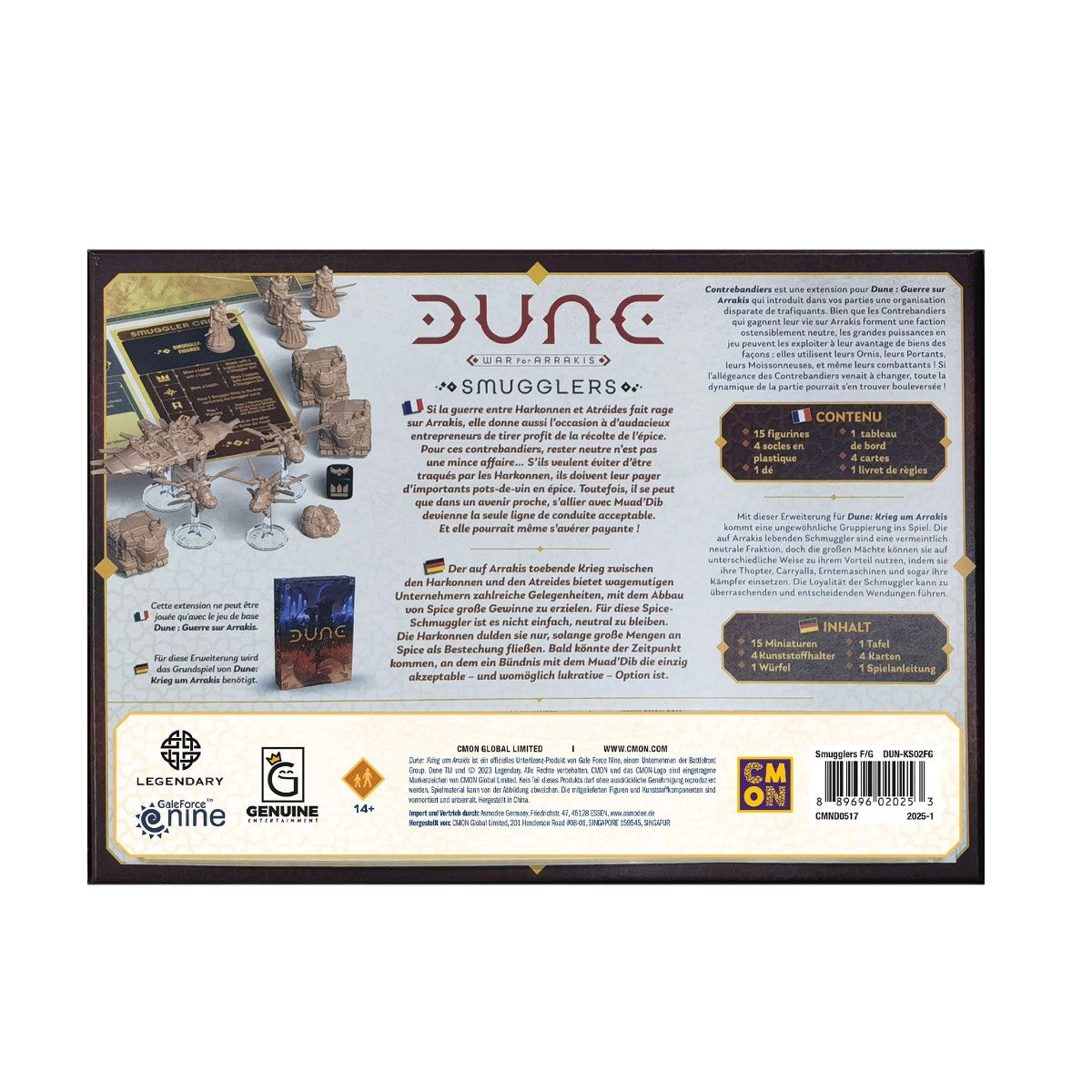Dune Krieg um Arrakis Smugglers Schmuggler Erweiterung von CMON Rückseite