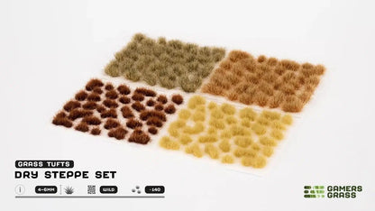 GamersGrass Dry Steppe Set Wild mit Grasbüscheln in 4 mm und 6 mm für Bases und Geländebau