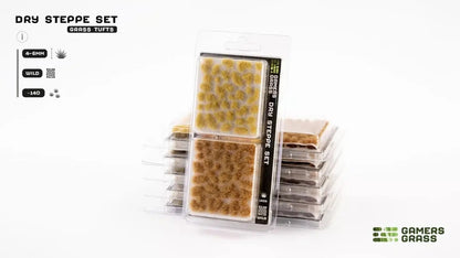GamersGrass Dry Steppe Set Wild mit Grasbüscheln in 4 mm und 6 mm für Bases und Geländebau