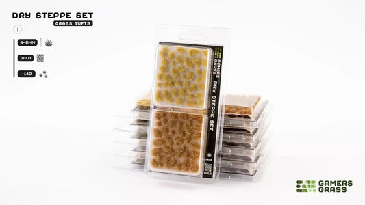 GamersGrass Dry Steppe Set Wild mit Grasbüscheln in 4 mm und 6 mm für Bases und Geländebau