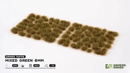 GamersGrass Mixed Green 6 mm Wild Grasbüschel in verschiedenen Grüntönen für natürliche Tabletop-Bases