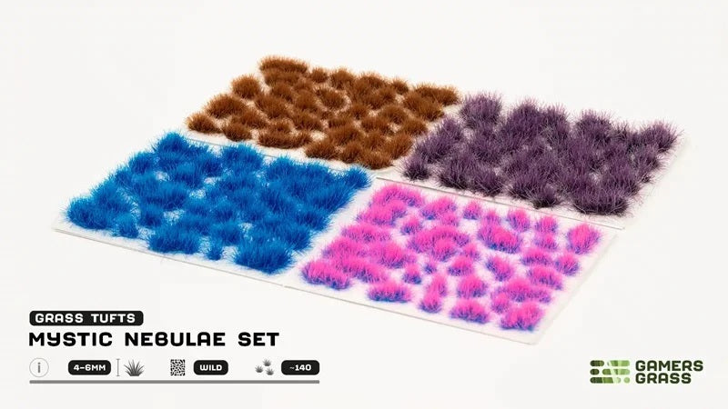 GamersGrass Mystic Nebulae Set Wild mit farbigen Grasbüscheln für Fantasy- und Science-Fiction-Bases