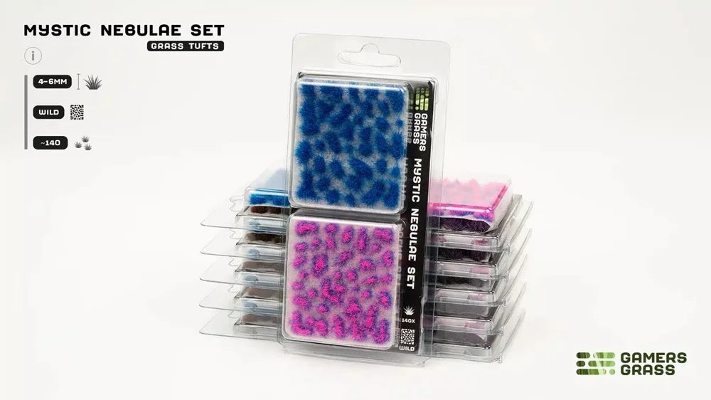 GamersGrass Mystic Nebulae Set Wild mit farbigen Grasbüscheln für Fantasy- und Science-Fiction-Bases