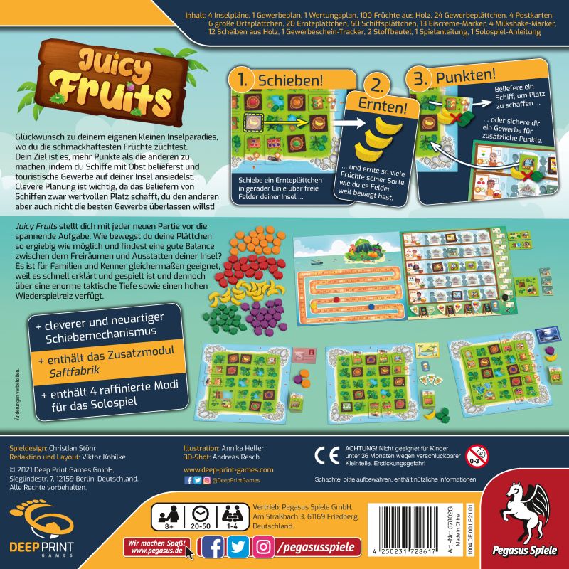 Juicy Fruits Brettspiel von Deep Print Games Rückseite