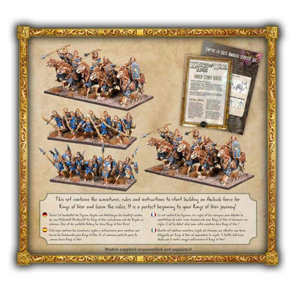 Kings of War Empire of Dust Ambush Starter Set von Mantic Games Rückseite