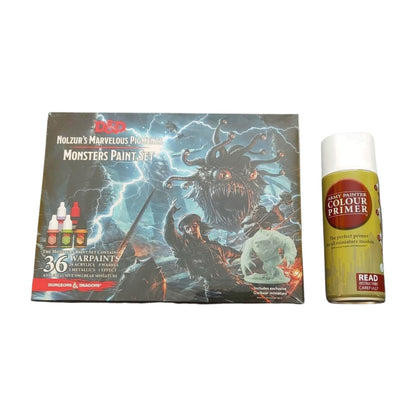 D&D Nolzur’s Monsters Paint Set mit Army Painter Colour Primer Schwarz oder Weiß Bundle

