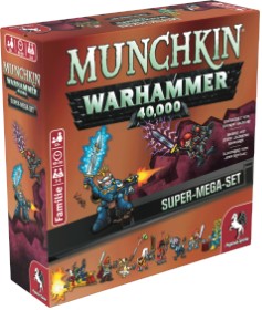 Munchkin Warhammer 40K Super Mega Set Deutsch Kartenspiel von Pegasus Spiele Vorderseite