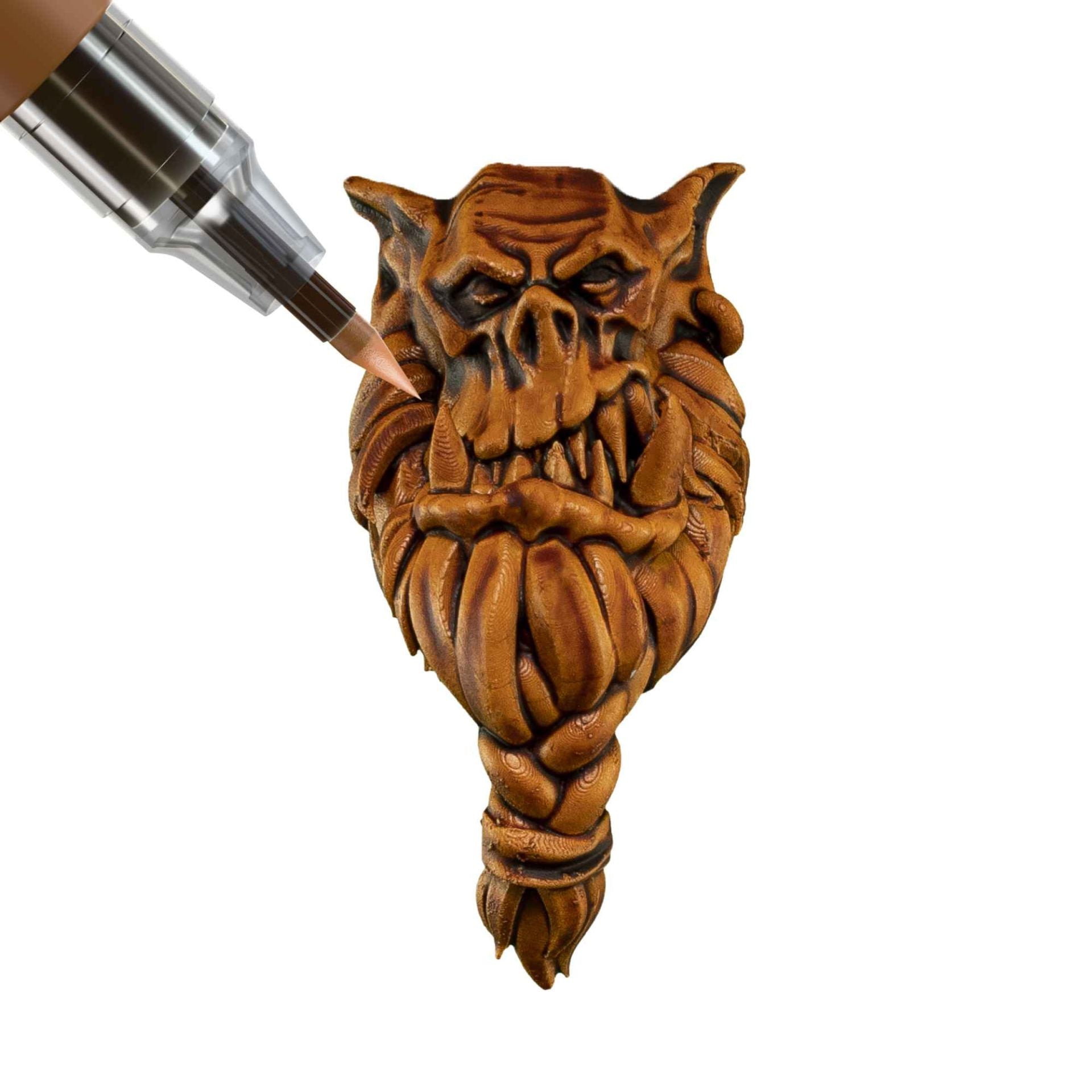 Speedpaint Marker Hardened Leather von The Army Painter in warmem Braunton, ideal für Leder und natürliche Materialien auf Miniaturen. beispiel