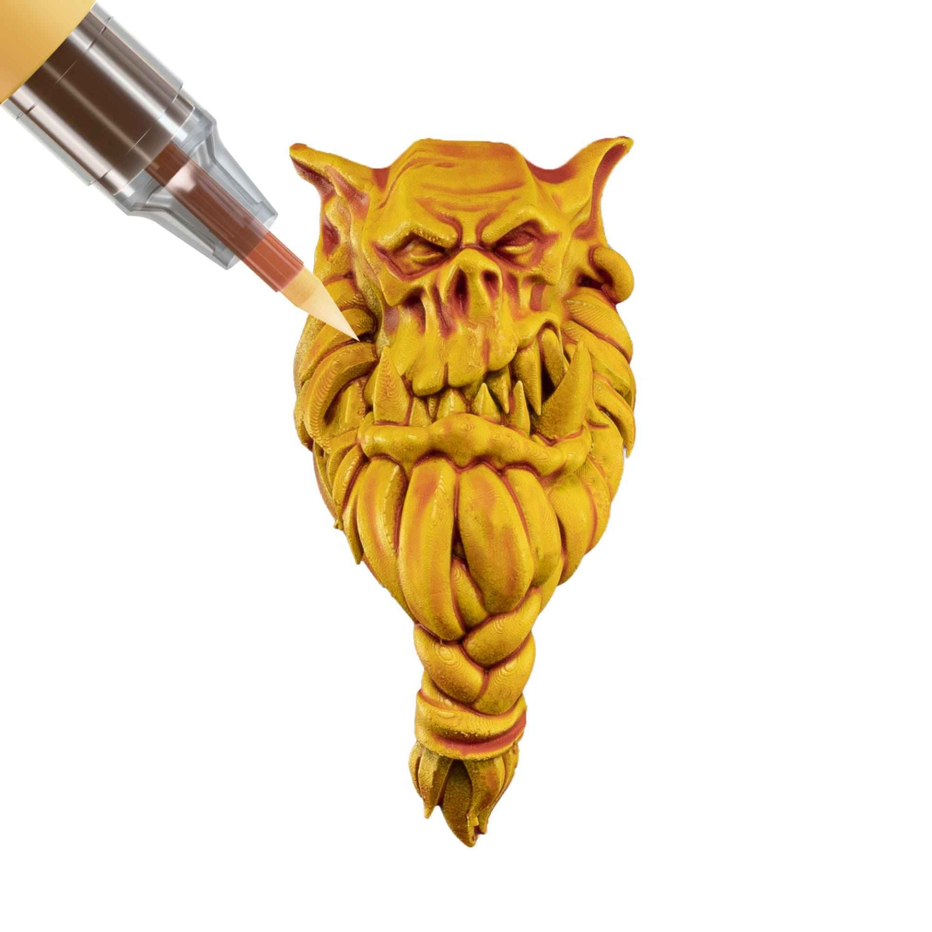 Speedpaint Marker Zealot Yellow von The Army Painter in kräftigem Gelbton, ideal für Rüstungen und leuchtende Effekte auf Miniaturen. beispiel