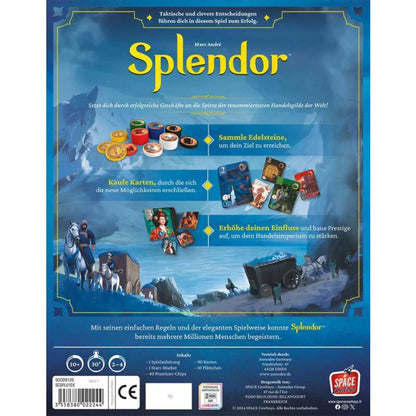 Splendor Refresh – Brettspiel Schachtel Rückseite mit Spielbeschreibung