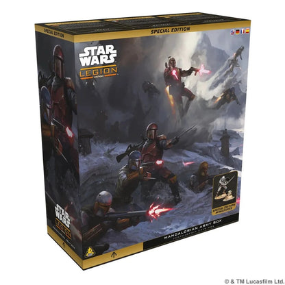 Star Wars Legion Mandalorian Army Box mit 36 Miniaturen für die Mandalorianer-Fraktion und exklusiver Din-Djarin-und-Grogu-Miniatur