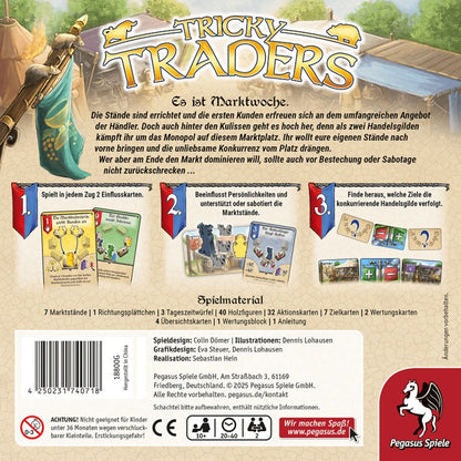 Tricky Traders Brettspiel von Pegasus Spiele Rückseite