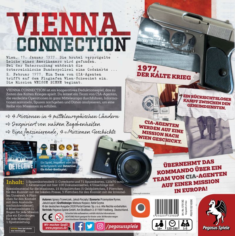 Vienna Connection von Portal Games deutsche Ausgabe rückseite