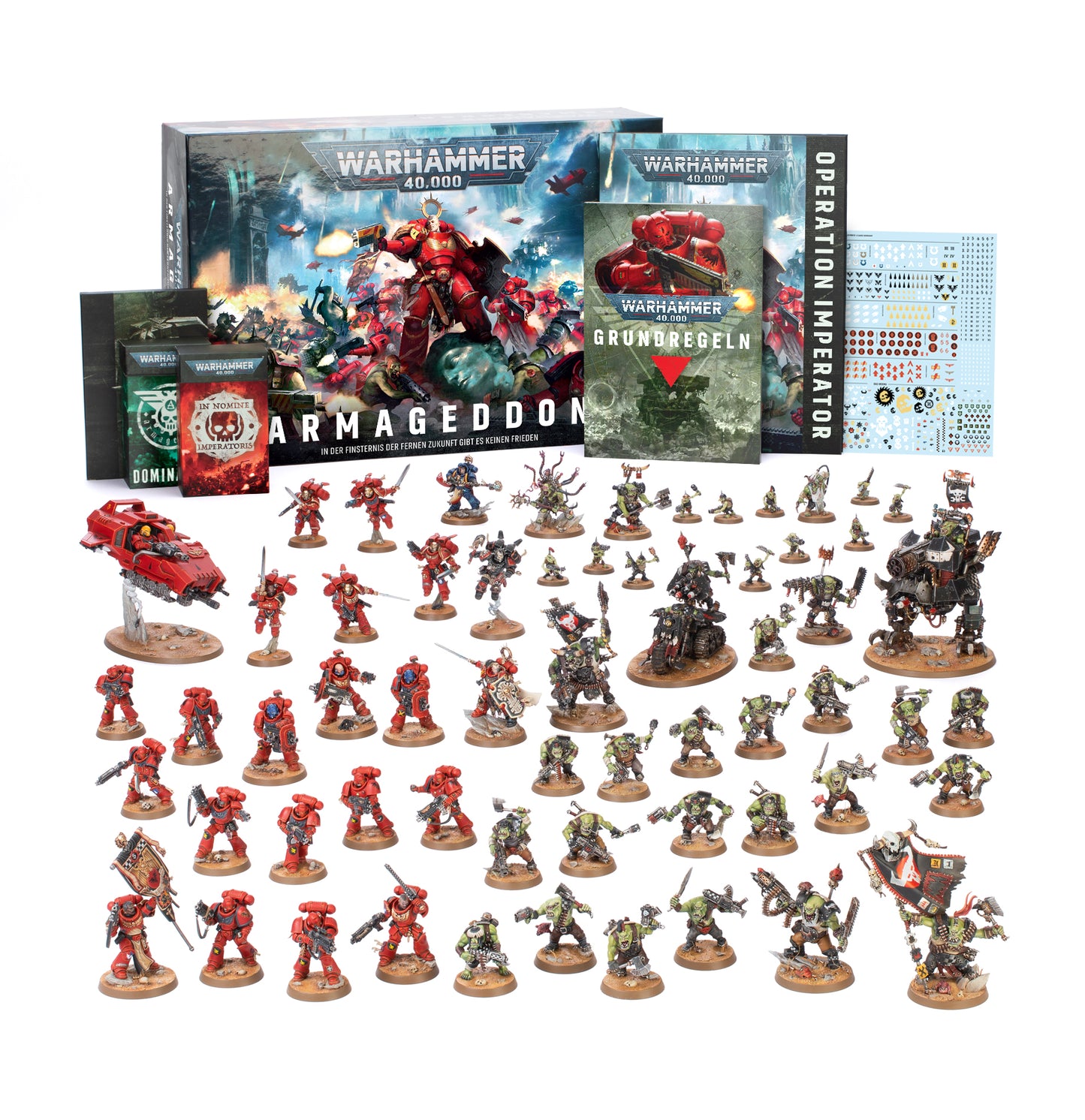 Warhammer 40.000 Armageddon Deutsch Launchset mit Space Marines und Orks von Games Workshop