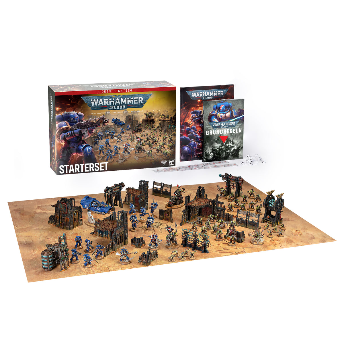Warhammer 40.000 Starterset Deutsch 11. Edition mit Space Marines und Orks von Games Workshop