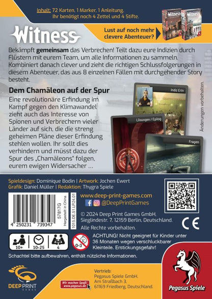 Witness Dem Chamäleon auf der Spur von Deep Print Games Rückseite