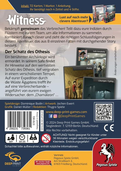 Witness Der Schatz des Othesis von Deep Print Games Rückseite