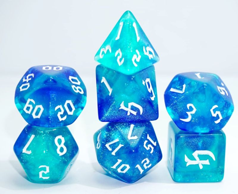 Würfelset Galaxy Saphire mit 7 RPG Würfeln von dice4friends